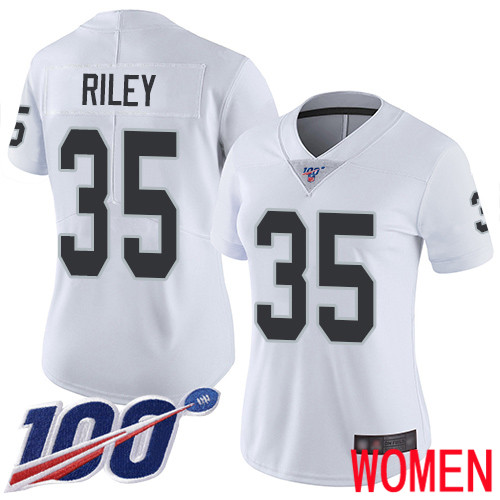 Oakland Raiders Limited White Women Curtis Riley Road Jersey NFL Football #35 100th Season Vapor Jersey->women nfl jersey->Women Jersey